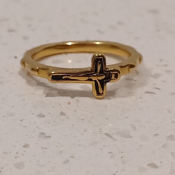 Religious Jewelry Rosary Ring Yellow - Picture 1 of 5